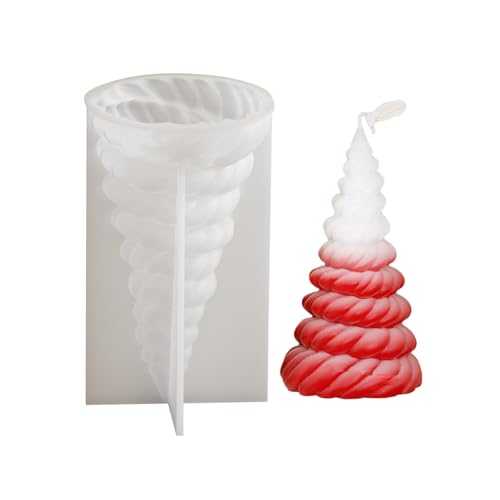 Flexible Silikonform Handgefertigt Duftende Kerzenform Gefaltete Weihnachtsbaum Aromatherapys Hausdekorationen Weihnachtsbaumkerker Kerze von Zuoeay