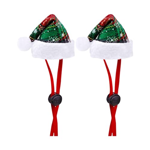 Klassische Hund Weihnachtshut Geplagt Katzen Hund Santa Cosplay Kostüm Haustier Accessoires 2pcs Haustierfestival von Zuoeay