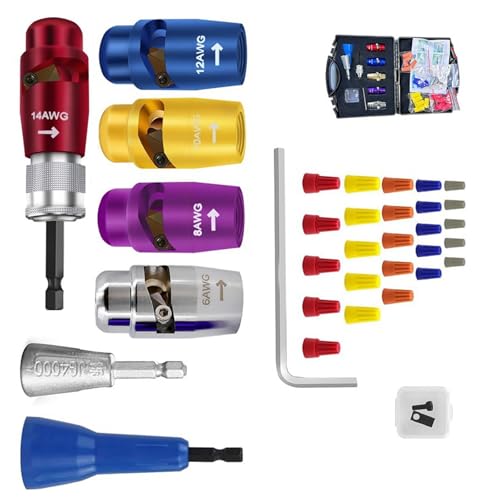 Professionelle Drahtstripping Werkzeug Set Schnellverbindungsbohranhänge Für Schnelle Kabelschälen Elektrische Arbeiten Handheld Electric Bohrung von Zuoeay