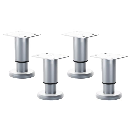 Zuoeay 4pcs Height Verstellbare Möbel Beine Metall Runde Schrank Füße Ersatzstütze Für Schubladenkommoden Tisch Couch Möbelbettstütze von Zuoeay