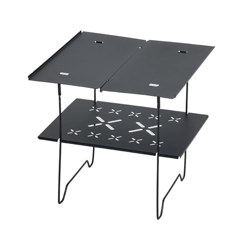 Zuoeay Doppelklapper Campingtisch Doppelschicht Aluminium Picknicks Tragbarer Schreibtisch Strand Freien Campingschrei von Zuoeay