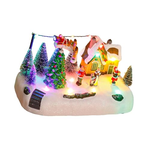 Zuoeay Musikalisches Weihnachtsharz Desktop Orament Mit LED Beleuchtungen Ideal Für Wohnzimmer Partys Dekoration LED Weihnachtsmusikdekoration von Zuoeay
