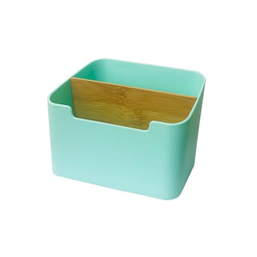 Zuoeay Platzsparende Bamboos Styles Desktop Organisatoren Box Rundete Kanten Multi Funktionaler Kunststoffspeicher Für Kleine Elemente Tragbare Tragbare Büro Organisatoren von Zuoeay