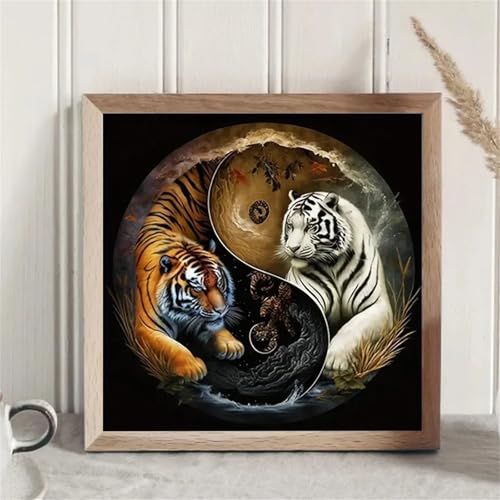 Diamond Painting Erwachsene 5D Tai Chi Tier Yin-Yang 50x50cm Diamant Painting Bilder Anfänger Strass Diamant Kunst Kits,DIY Square Full Drill Stickerei Diamant Arts Malerei für Home Wanddekoration Diamond Painting Erwachsene 5D Tai Chi Tier Yin-Yang 50x50cm Diamant Painting Bilder Anfänger Strass Diamant Kunst Kits,DIY Square Full Drill Stickerei Diamant Arts Malerei für Home Wanddekoration von Zuooyi