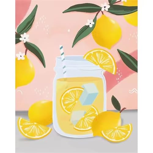 Obst Malen Nach Zahlen für Erwachsene Anfänger, Zitrone Malen nach Zahlen Kits, DIY Handgemalt öLgemäLde Kit, mit Pinsels und Acrylfarbe, DIY Rahmen 40x50 cm Obst Malen Nach Zahlen für Erwachsene Anfänger, Zitrone Malen nach Zahlen Kits, DIY Handgemalt öLgemäLde Kit, mit Pinsels und Acrylfarbe, DIY Rahmen 40x50 cm von Zuooyi