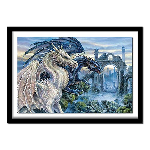 DIY 5D Diamant Painting Bilder Voll kit Mystischer Drache 40x50cm/16 * 20in Kreuzstich Diamant Malen nach Zahlen Erwachsene/Kind Diamant Stickerei Kristall Strass Art Diamond Painting Home Wall Decor von Zuoyun