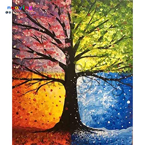 DIY 5d Diamant Malerei Kits Voll Bohren Bunter Baum 40x50cm/16*20in Diamant Painting Bilder Groß Full Kristall Strass Stickerei Kreuzstich Leinwand Diamond Painting Kunst Handwerk für Home Wand Decor von Zuoyun