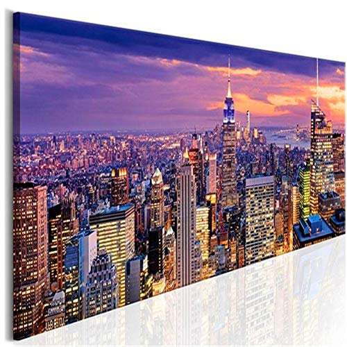 Diamant Painting Bilder Kits Vollbohrer Lila New York Nacht 30x60cm Diamond Painting Große Full Drill Stickerei DIY 5D Diamant Malerei Set Erwachsene Strass Kreuzstich Schlafzimmer Wanddekoration von Zuoyun