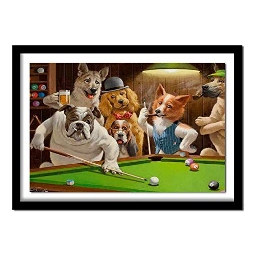 Diamond Painting Kits Full Drill DIY 5D Diamond Embroidery Large Size Dogs Pool Billiards 80x120cm/32*48in Cross Stitch Adults/Kids Paste Crystal Rhinestone Diamond Art Craft Living bedroom Wall Decor von Zuoyun