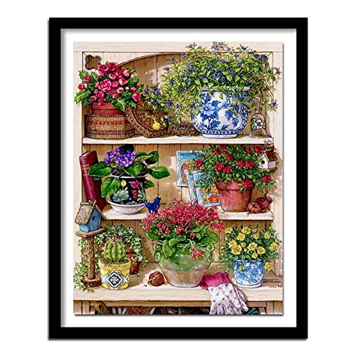 Diamond Painting Kits Full Drill DIY 5D Diamond Embroidery Large Size Flower Rack 45x60cm/18*24in Cross Stitch Adults/Kids Paste Crystal Rhinestone Diamond Art Craft Home Living bedroom Wall Decor von Zuoyun