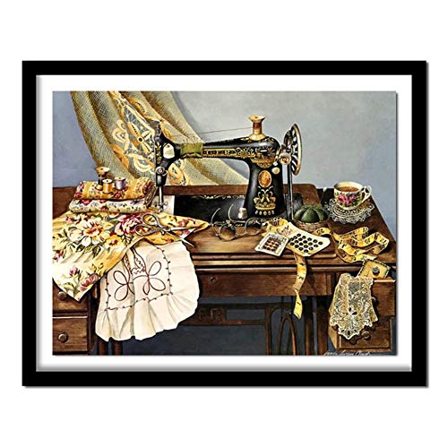 Diamond Painting Kits Full Drill DIY 5D Diamond Embroidery Large Size Sewing Machine 25x30cm/10*12in Cross Stitch Adults/Kids Paste Crystal Rhinestone Diamond Art Craft Home Living bedroom Wall Decor von Zuoyun