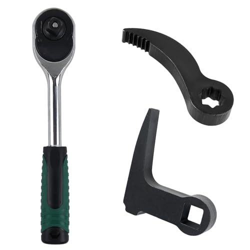 Brechstangenschlüssel Adapter Set, 1/2 Zoll Ratschen Brechstange Adapter Kopf + L-Form Brecheisen Adapter Köpfe + 1 Schlüssel, Brechstangenadapterkopf Werkzeuge für Enge Platzverhältnisse (Schwarz) von Zurcrelzaw