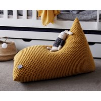 Gestrickte Senf Sitzsack Stuhlauflage Baumwolle Kinderliege von ZuriHouse