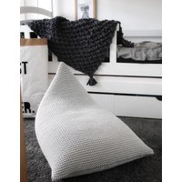Kinder Sitzsack Bezug Grau Aus Gestrickter Baumwolle von ZuriHouse