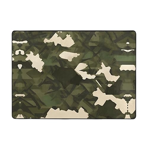 Armee-Camouflage-Teppich, 203 x 147 cm, bequem, weich, verschleißfest, rutschfest, geeignet für Schlafzimmer, Wohnzimmer und andere Szenen. von Zuroj