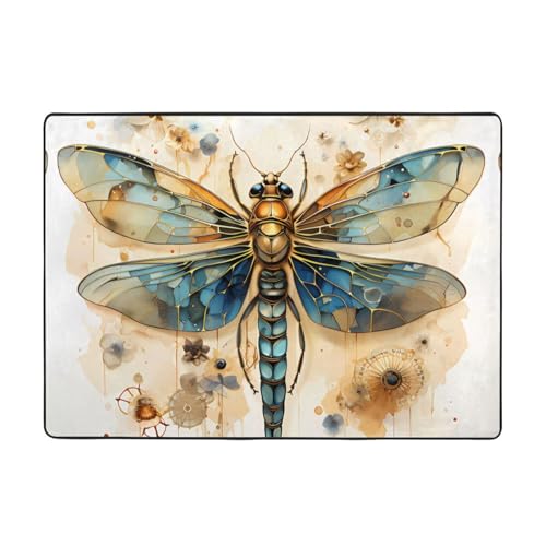 Goldene zarte Libelle auf gelbem Hintergrund, 203 x 147 cm – bequem, weich, verschleißfest, rutschfest, geeignet für Schlafzimmer, Wohnzimmer und andere Szenen. Goldene zarte Libelle auf gelbem Hintergrund, 203 x 147 cm – bequem, weich, verschleißfest, rutschfest, geeignet für Schlafzimmer, Wohnzimmer und andere Szenen. von Zuroj