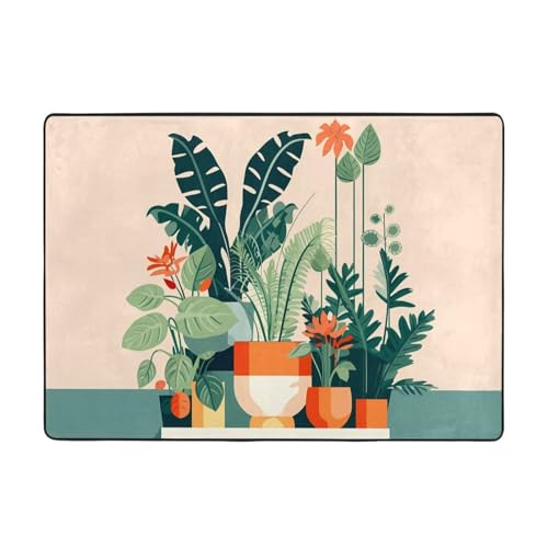 Kleiner grüner Cartoon-Pflanzenteppich, 203 x 147 cm, bequem, weich, verschleißfest, rutschfest, geeignet für Schlafzimmer, Wohnzimmer und andere Szenen. Kleiner grüner Cartoon-Pflanzenteppich, 203 x 147 cm, bequem, weich, verschleißfest, rutschfest, geeignet für Schlafzimmer, Wohnzimmer und andere Szenen. von Zuroj
