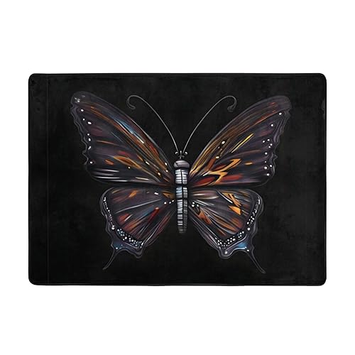 Mystery Butterfly Teppich, 203 x 147 cm, bequem, weich, verschleißfest, rutschfest, geeignet für Schlafzimmer, Wohnzimmer und andere Szenen. von Zuroj