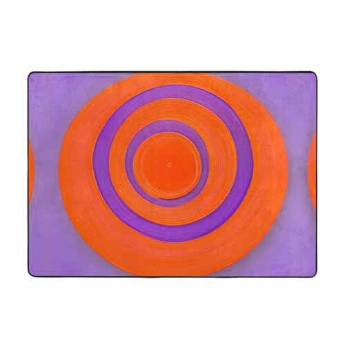 Oranger Kreisteppich in der Mitte, 203 x 147 cm, bequem, weich, verschleißfest, rutschfest, geeignet für Schlafzimmer, Wohnzimmer und andere Szenen. Oranger Kreisteppich in der Mitte, 203 x 147 cm, bequem, weich, verschleißfest, rutschfest, geeignet für Schlafzimmer, Wohnzimmer und andere Szenen. von Zuroj