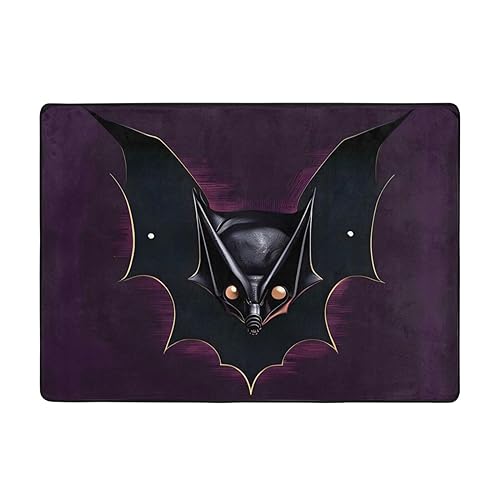 Schwarzer Geisterfledermaus-Teppich, 203 x 147 cm, bequem, weich, verschleißfest, rutschfest, geeignet für Schlafzimmer, Wohnzimmer und andere Szenen. von Zuroj