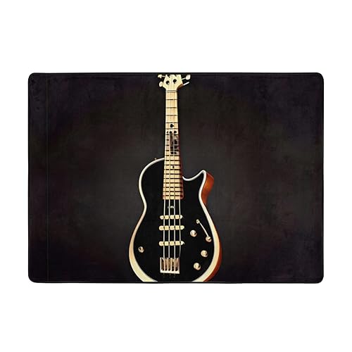 Schwarzer Gitarrenteppich, 203 x 147 cm, bequem, weich, verschleißfest, rutschfest, geeignet für Schlafzimmer, Wohnzimmer und andere Szenen. Schwarzer Gitarrenteppich, 203 x 147 cm, bequem, weich, verschleißfest, rutschfest, geeignet für Schlafzimmer, Wohnzimmer und andere Szenen. von Zuroj