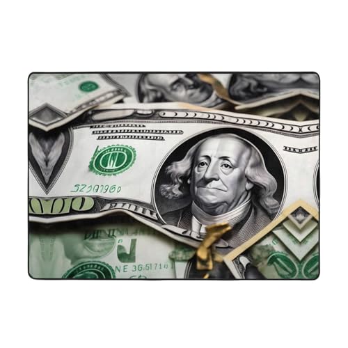 Teppich mit Banknotenmuster, 203 x 147 cm, bequem, weich, verschleißfest, rutschfest, geeignet für Schlafzimmer, Wohnzimmer und andere Szenen. Teppich mit Banknotenmuster, 203 x 147 cm, bequem, weich, verschleißfest, rutschfest, geeignet für Schlafzimmer, Wohnzimmer und andere Szenen. von Zuroj