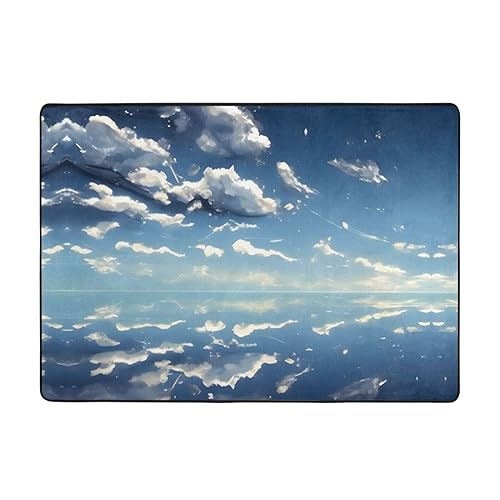 Teppich mit blauem Himmel und weißen Wolken, bequem, weich, verschleißfest, rutschfest, geeignet für Schlafzimmer, Wohnzimmer und andere Szenen. Teppich mit blauem Himmel und weißen Wolken, bequem, weich, verschleißfest, rutschfest, geeignet für Schlafzimmer, Wohnzimmer und andere Szenen. von Zuroj