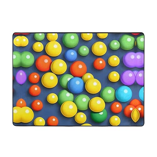 Teppich mit bunten Kugeln, 203 x 147 cm, bequem, weich, verschleißfest, rutschfest, geeignet für Schlafzimmer, Wohnzimmer und andere Szenen. Teppich mit bunten Kugeln, 203 x 147 cm, bequem, weich, verschleißfest, rutschfest, geeignet für Schlafzimmer, Wohnzimmer und andere Szenen. von Zuroj