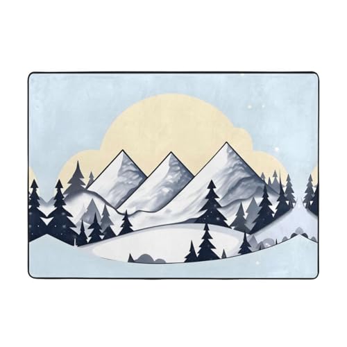 Teppich mit weißen Schneebergen, 203 x 147 cm, bequem, weich, verschleißfest, rutschfest, geeignet für Schlafzimmer, Wohnzimmer und andere Szenen. Teppich mit weißen Schneebergen, 203 x 147 cm, bequem, weich, verschleißfest, rutschfest, geeignet für Schlafzimmer, Wohnzimmer und andere Szenen. von Zuroj