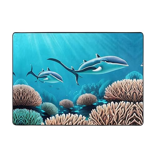 Tiefsee-Wal-Teppich, 203 x 147 cm, bequem, weich, verschleißfest, rutschfest, geeignet für Schlafzimmer, Wohnzimmer und andere Szenen. Tiefsee-Wal-Teppich, 203 x 147 cm, bequem, weich, verschleißfest, rutschfest, geeignet für Schlafzimmer, Wohnzimmer und andere Szenen. von Zuroj