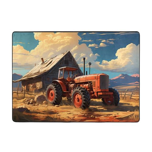 Traktor-Teppich, 203 x 147 cm, bequem, weich, verschleißfest, rutschfest, geeignet für Schlafzimmer, Wohnzimmer und andere Szenen. von Zuroj