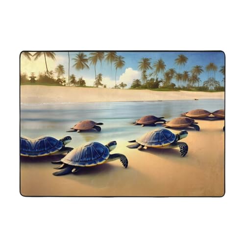 Turtles On The Beach Teppich, 203 x 147 cm, bequem, weich, verschleißfest, rutschfest, geeignet für Schlafzimmer, Wohnzimmer und andere Szenen. Turtles On The Beach Teppich, 203 x 147 cm, bequem, weich, verschleißfest, rutschfest, geeignet für Schlafzimmer, Wohnzimmer und andere Szenen. von Zuroj