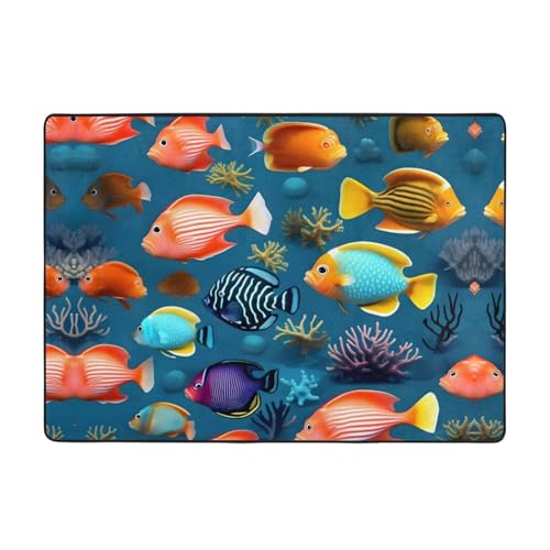 U-Boot-Rifffisch-Teppich, 203 x 147 cm, bequem, weich, verschleißfest, rutschfest, geeignet für Schlafzimmer, Wohnzimmer und andere Szenen. von Zuroj