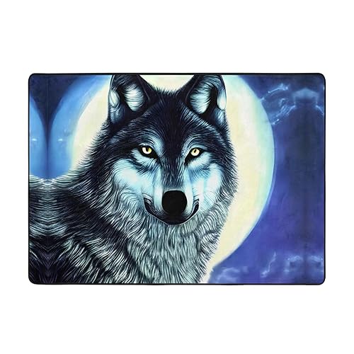 Wolf Under Moon Teppich, 203 x 147 cm, bequem, weich, verschleißfest, rutschfest, geeignet für Schlafzimmer, Wohnzimmer und andere Szenen. Wolf Under Moon Teppich, 203 x 147 cm, bequem, weich, verschleißfest, rutschfest, geeignet für Schlafzimmer, Wohnzimmer und andere Szenen. von Zuroj