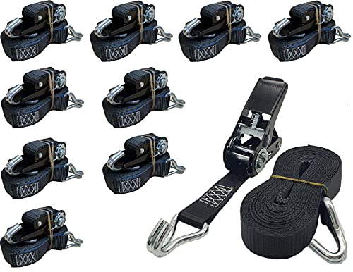 10 x Profi Spanngurte 400 / 800kg 6 Meter 0,8t zweiteilig Ratschengurt Zurrgurt DIN EN 12195-2 von ZurrTec