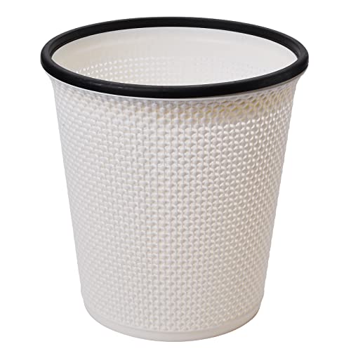 Zuvo Papierkorb aus Kunststoff – Moderne Optik zylindrisches offenes Design leichter Abfalleimer für Küche, Schlafzimmer, Bad und Büro, Weiß von Zuvo
