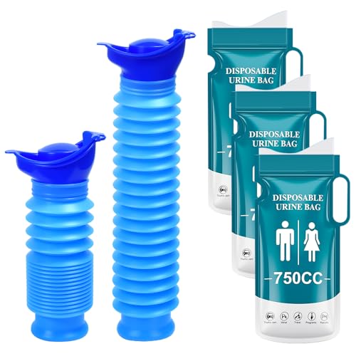 Zuxbolf 2 Stück Tragbares Urinal Schrumpfbar Urinflasche Mini 750ml mit 3 Urinbeuteln Faltbar Notfall Toilette Mobile Urinbecher Pinkelhilfe Frauenurinal mit Deckel Reisetoilette für Camping Auto Zuxbolf 2 Stück Tragbares Urinal Schrumpfbar Urinflasche Mini 750ml mit 3 Urinbeuteln Faltbar Notfall Toilette Mobile Urinbecher Pinkelhilfe Frauenurinal mit Deckel Reisetoilette für Camping Auto von Zuxbolf
