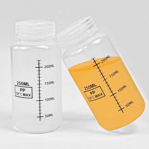 Zuxbolf 2 Stück Weithalsflasche mit Skalierung 250ml Reagenzflaschen Plastikflaschen Leere Laborflasche Kunststoff Flasche Labor Flasche kunststoffdosen mit Schraubverschluß Zum Befüllen für Labor Zuxbolf 2 Stück Weithalsflasche mit Skalierung 250ml Reagenzflaschen Plastikflaschen Leere Laborflasche Kunststoff Flasche Labor Flasche kunststoffdosen mit Schraubverschluß Zum Befüllen für Labor von Zuxbolf