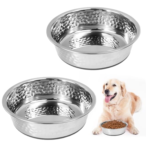 Zuxbolf 2 Stück hundenapf Edelstahl 900ml Futternapf Hund Wassernapf Hundeschalen mit Rutschfester Silikonsohle Hundeschüssel Hundenäpfe Sschüssel für Futter und Wasser für Kleine Mittlere Große Hunde von Zuxbolf