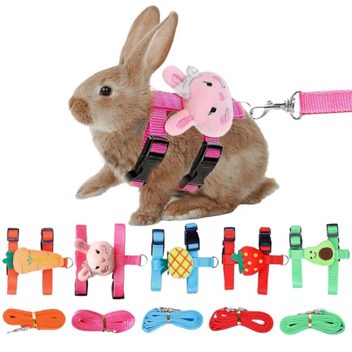 Zuxbolf 5 Stück Kaninchen Leine 140cm Verstellbare Kaninchengeschirr Katzengeschirr Hasengeschirr Hasenleine Kaninchen Geschirr mit Leine für Katzen, Kleine Hunde und Andere Kleine Haustiere Zuxbolf 5 Stück Kaninchen Leine 140cm Verstellbare Kaninchengeschirr Katzengeschirr Hasengeschirr Hasenleine Kaninchen Geschirr mit Leine für Katzen, Kleine Hunde und Andere Kleine Haustiere von Zuxbolf
