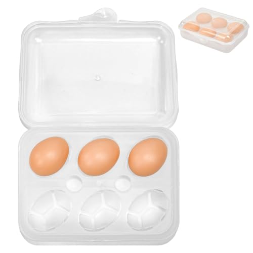 Zuxbolf Eierbox 6 Eier Eierbehälter Kühlschrank Eier Transportbox Transparent Eieraufbewahrungsboxen Bruchsicher Eierbox Kunststoff Eierdose Tragbare Eier Box mit Deckel für Küche Outdoor Camping von Zuxbolf