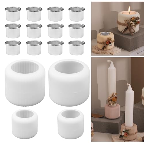 Zuxbolf Lot 4 Stück Silikonform Kerzenhalter mit 12 Stück Metall Kerzenständer DIY Gießform Kerzenformen Silikonformen Kerzen Weihnachtskerzenform Kerzeneinsätze für Hochzeit Geburtstag Tischdeko Zuxbolf Lot 4 Stück Silikonform Kerzenhalter mit 12 Stück Metall Kerzenständer DIY Gießform Kerzenformen Silikonformen Kerzen Weihnachtskerzenform Kerzeneinsätze für Hochzeit Geburtstag Tischdeko von Zuxbolf