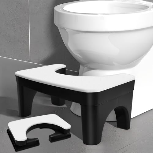 Zuxbolf Toilettenhocker Klappbar WC Hocker für Erwachsene&Kinder Abnehmbarer Klo Hocker mit 200kg Tragkraft Klohocker Rutschfester Kackhocker gegen Verstopfung Toilet Stool für Familie von Zuxbolf