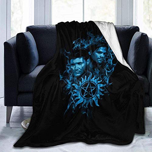 Zuyau Weiche und Bequeme 60 * 80 Zoll Schlafsofa Decke,Sam und Dean Blue Flame Supernatural Fleece Flanell Throw Lightweight Ultra-Soft von Zuyau