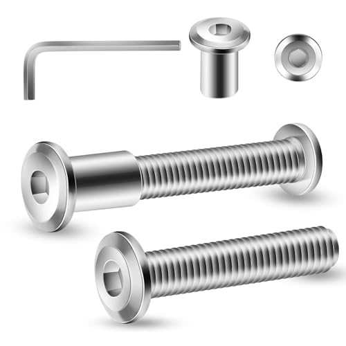 20 Stück Verbindungsschrauben M6 x 40mm, Hülsenschrauben, Möbelschrauben, Möbelverbinder Schrankverbinder für Möbeln, Schränken (20 x Möbelschrauben, 20 x Hülsenmutter, 1 x Innensechskantschlüssel) von Zuyya