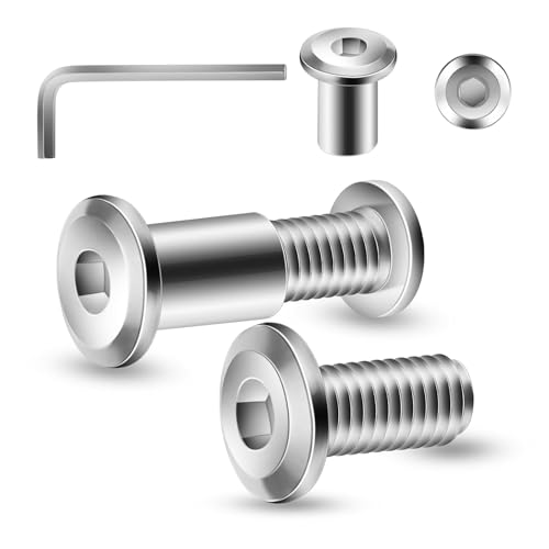 20 Stück Verbindungsschrauben M8 x 25mm, Hülsenschrauben, Möbelschrauben, Möbelverbinder Schrankverbinder für Möbeln, Schränken (20 x Möbelschrauben, 20 x Hülsenmutter, 1 x Innensechskantschlüssel) von Zuyya