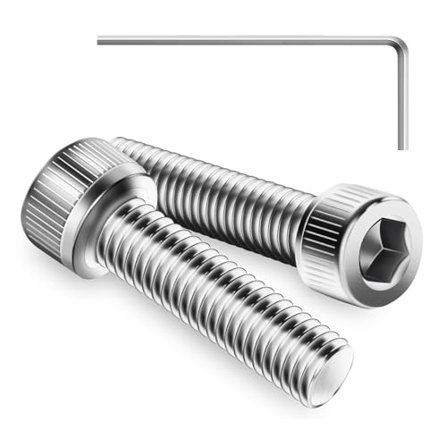 Zuyya 120 Stück M2 x 20 mm Schrauben, Zylinderschrauben mit Innensechskant, Zylinderkopfschrauben, Edelstahl A2 V2A, Vollgewinde, Edelstahlschrauben mit Innensechskantschlüssel von Zuyya
