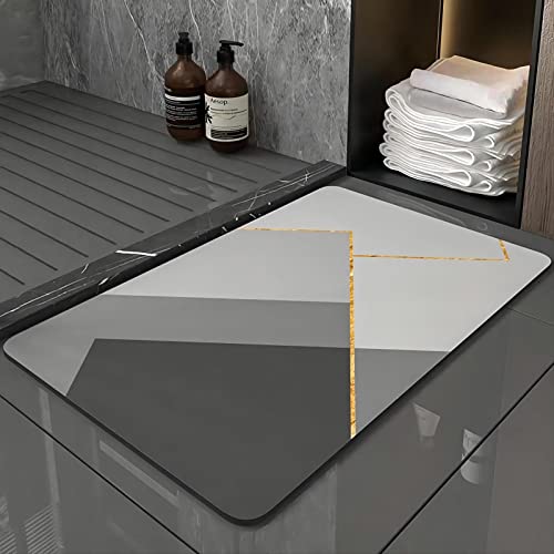 Zuzcher Badezimmerteppich Supersaugfähig Mikrofaser Super Absorbent Floor Mat Schnell Trocknend Badematte rutschfest Badteppich Weich Waschbar 40x60cm von Zuzcher