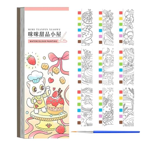 Aquarell-Malbuch, Aquarell-Malbuch, Aquarellbücher für | Malset für Malbücher mit Wasser, dickes Papier, Kunst und Bastelarbeiten für Gar Aquarell-Malbuch, Aquarell-Malbuch, Aquarellbücher für | Malset für Malbücher mit Wasser, dickes Papier, Kunst und Bastelarbeiten für Gar von Zvn Zojne