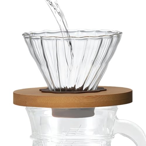 Auf einen Kaffee-Tropfer gießen – transparentes Glas auf einen Kaffeekegel gießen | Manuelles Teesieb für eine Tasse, mit Halterung übergießen | wiederverwendbarer Kaffeetrichter, Filterbecher für von Zvn Zojne